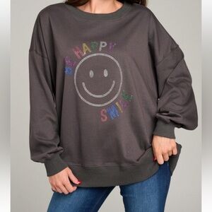 Fantastic Fawn Gray Be Happy Smile Top